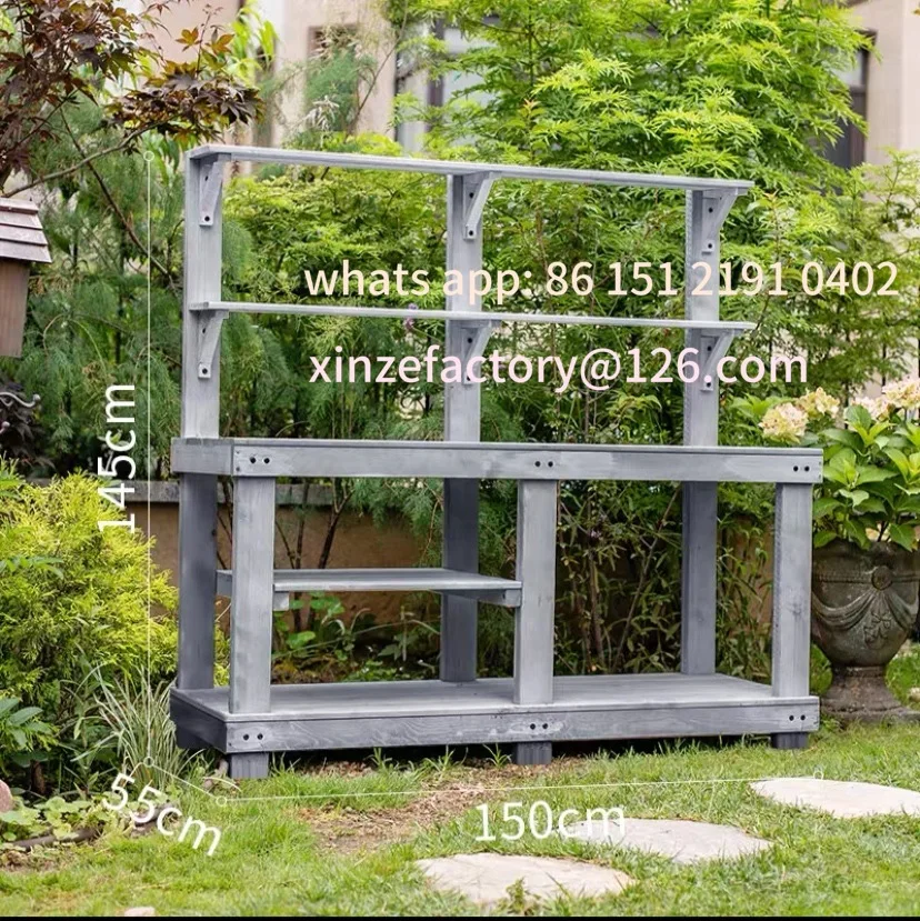 

Customizable wooden workbench Multi-layer flower stand Operating table Balcony storage Shelf Grocery garden