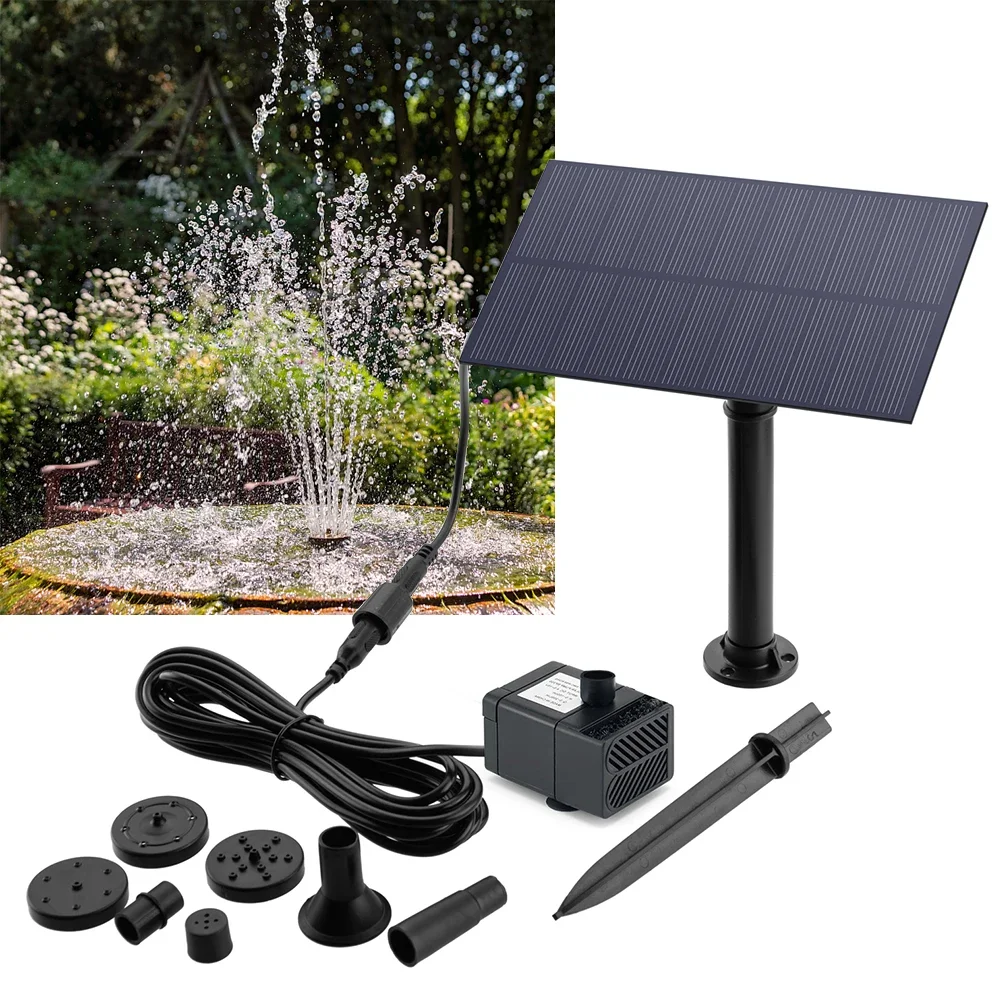 5W 5V Water Fountain Garden Decoration with Stake Solar Power Panel Water Pump Watering System Energy Saving Kits for Fish Tank