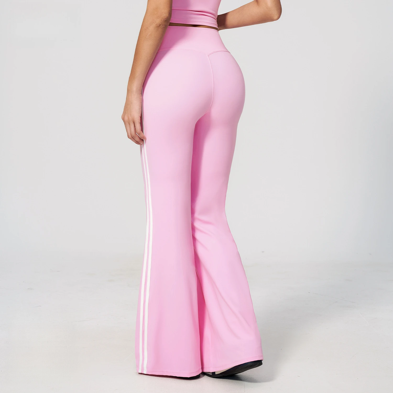 Summer Loose Wide Leg Pants High Waist Tummy Nude Feel Casual Running Sports Fitness Yoga Long Pants Fitness Bell Bottoms