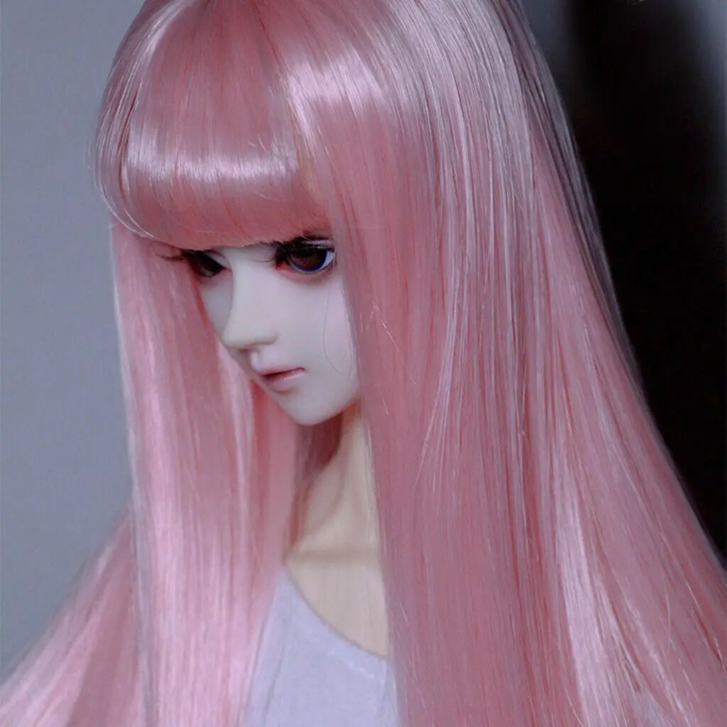 

[wamami] 97# Brown/Black/Silver/Blonde/Pink Long Wig For 1/4 MSD 1/3 1/6 SD AOD DZ BJD Dollfie