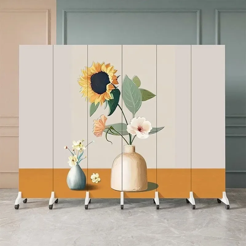 Modern Foldable Room Divider Screen Portable Privacy Partition for Living Room Bedroom Hotel Entry Simple Mobile Space