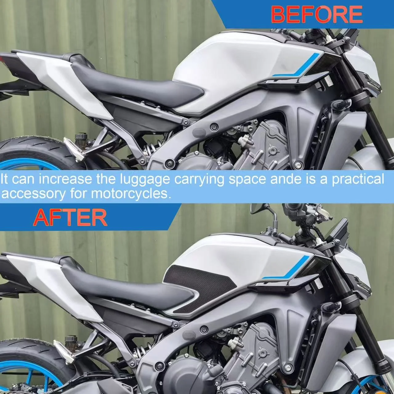 Motorcycle For MT-09 2024 2025 Fuel Tank Pad Tank Side Protection MT-09 Antislip Pad