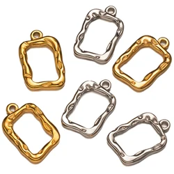5pcs Stainless Steel Rectangle Frames Charms Bezel Pendant For DIY Resin Casting Earrings Bracelet Necklace Jewelry Making Craft