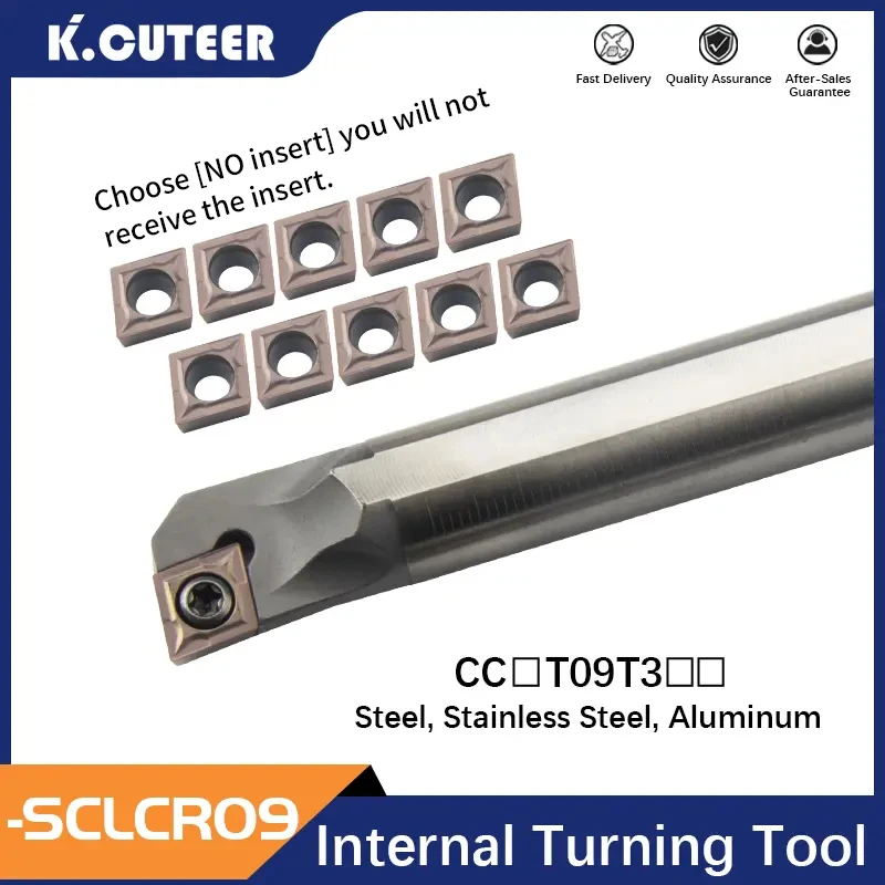 SCLCR Tungsten Steel Internal Turning Tool Holder C12M C14N C16Q C20R C25S SCLCR09 for CCMT09T3 Rhombus Carbide Insert CNC
