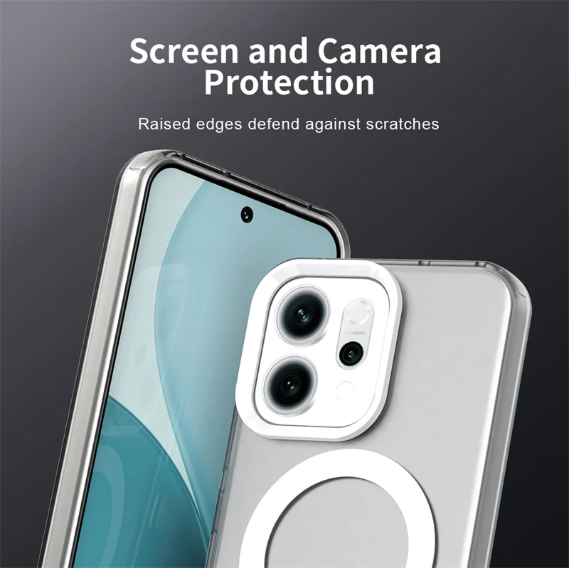 Magnetic Matte For Oppo Reno14 Case Wireless Charge Phone Case For Oppo Reno14 5G Case чехол Funda Back Cover For Oppo Reno14