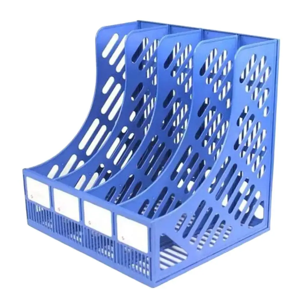 

Office Tabletop File Holder 4 Compartment Vertical File Organizer Office 4 Letter Desktop Cabinet Holder
