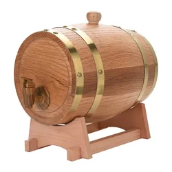 Barril de madera de roble Vintage, dispensador de 3L para whisky, Bourbon, Tequila