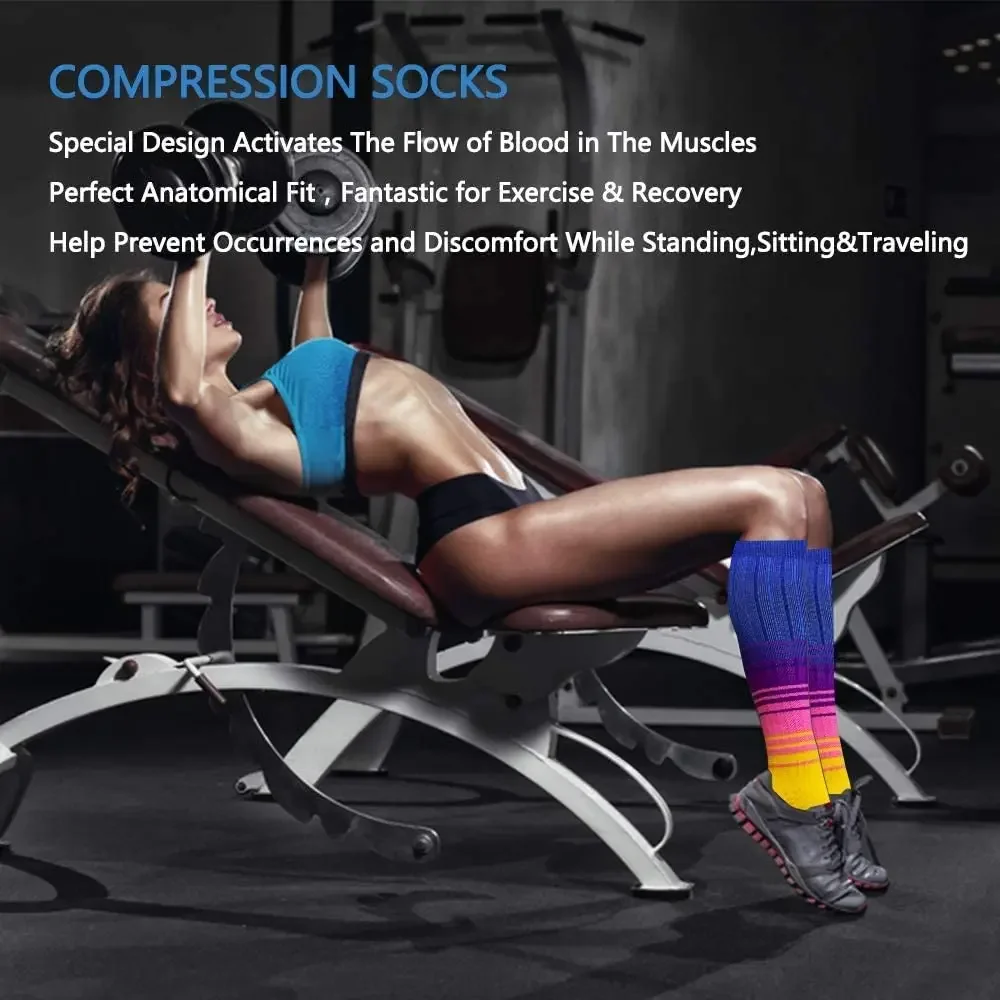 5/6/7 Pairs Compression Socks For Men Women Outdoor Mountaineering Natural Hiking Running Sports Socks Medical Varicose Swelling