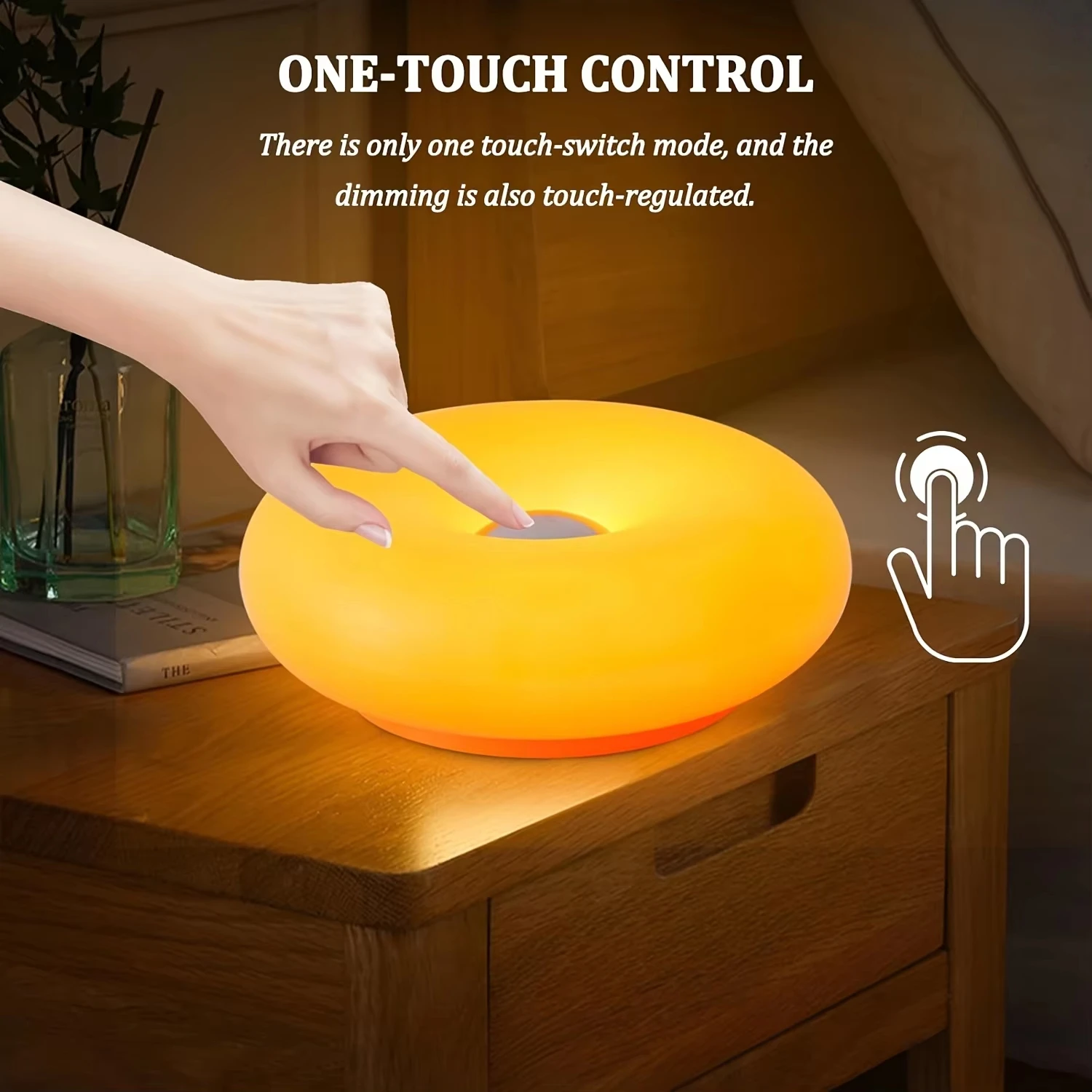 Nordic LED Wall Lamp Creative Donut Design Touch Switch Stepless Dimming For Bedroom Study Room Living Room Indoor Lighting