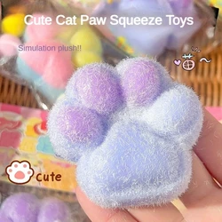 Kawaii Cat Paw Squeeze Brinquedos, Rebote Lento, Brinquedo Descompressão, Reduzir Stress, Crianças Brinquedo Sensorial, Bonito