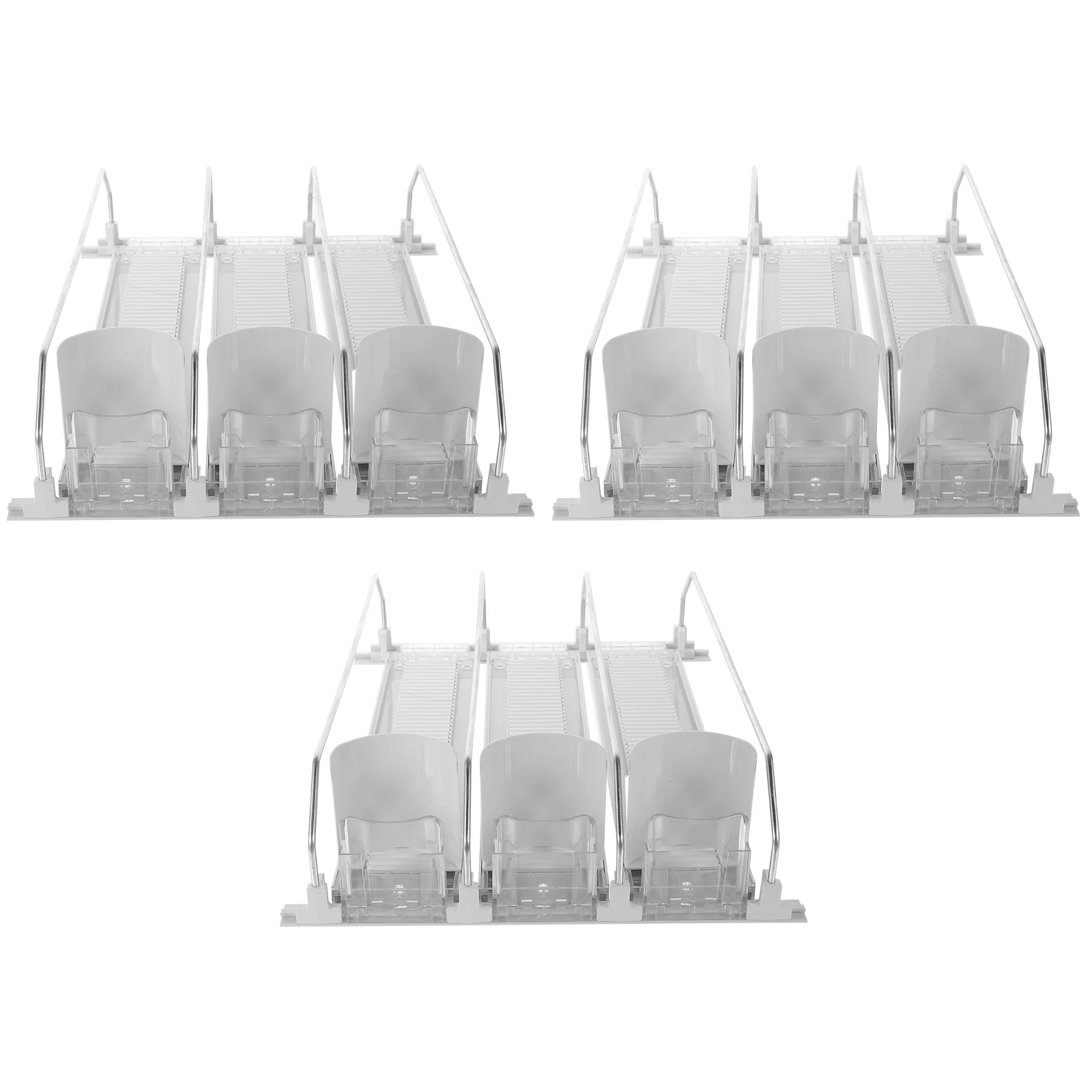 

3 Pcs Drink Pusher Drink Organizer For Fridge for Fridge Supermarket Shelf Automatic Dispenser Organizer Storage Rack