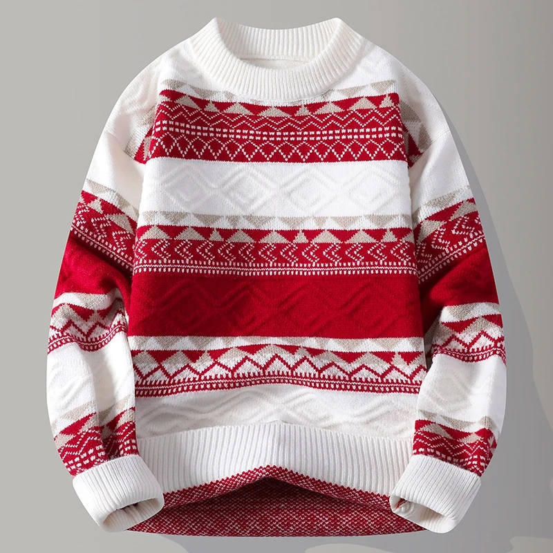 

Мужской вязаный свитер Cisas Theme с круглым вырезом и бахромой, длинный рукав, из мягкого полиэфирного волокна, для повседневной носки