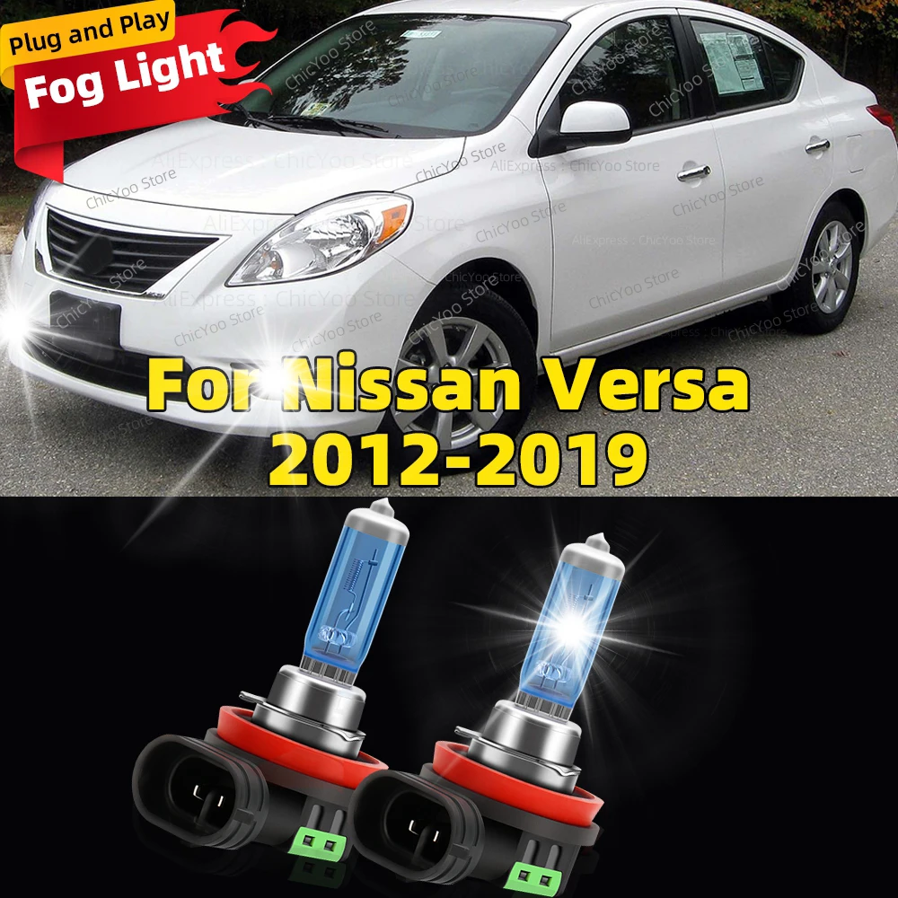 2Pcs 100W 6000K Front Fog Light Halogen Bulb Canbus Car Lamp Fit For Nissan Versa 2012 2013 2014 2015 2016 2017 2018 2019