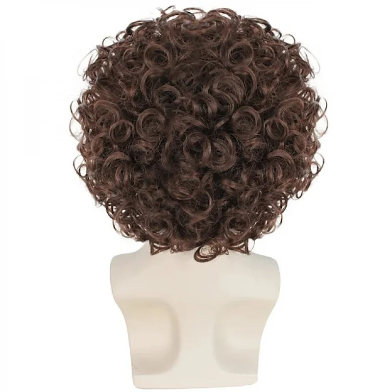 باروكة السيدة RobeMrs Roper للسيدات، قبعة صغيرة مجعدة منفوشة، شعر مستعار أوروبي وأمريكي لحفلات الهالوين #4