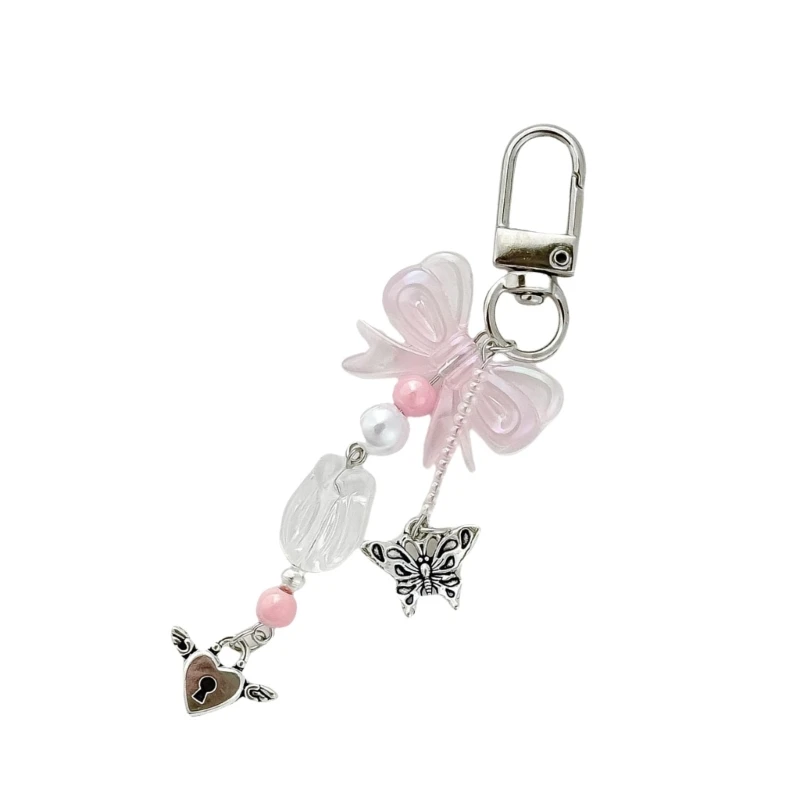 Multi Functional Tulips Bag Charm Sturdy Tulips And Heart Decorated Key Holder Phone Lanyard Accessory For Travel Drop Shipping