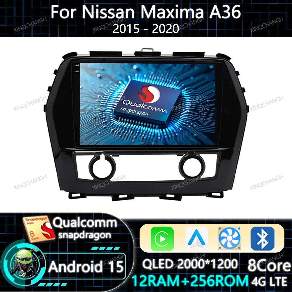 

Автомагнитола Android 15 с Carplay и Auto для Nissan Maxima A36 2015-2020, головное устройство BT 2DIN, навигация, мультимедиа, видеоплеер, 4G WIFI