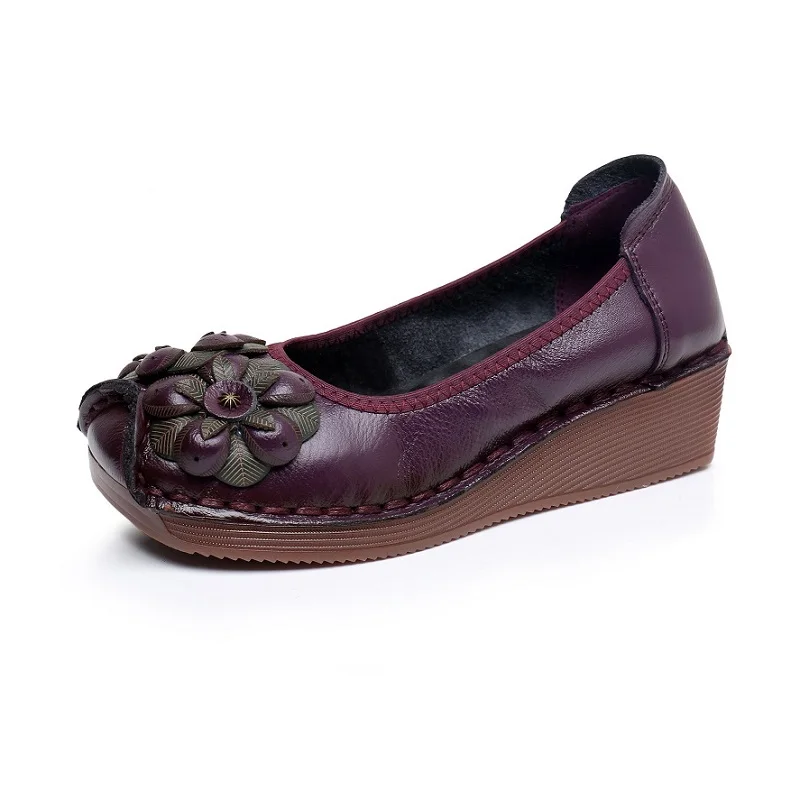 Herbst breite Breite Damenschuhe Echt leder Ballerinas Damen weiße Slipper fahren Mokassins Damenschuhe für Fußknochen – Detail 25