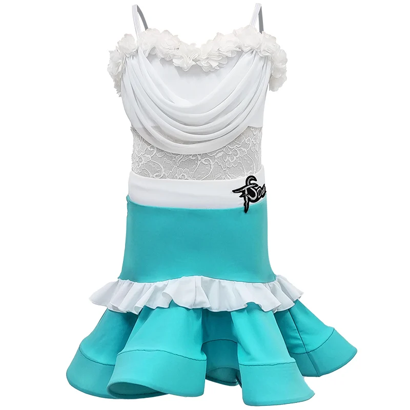 Costume de danse latine d'été pour femmes, ensemble de costumes de spectacle d'entraînement de danse professionnel pour nouveau-né