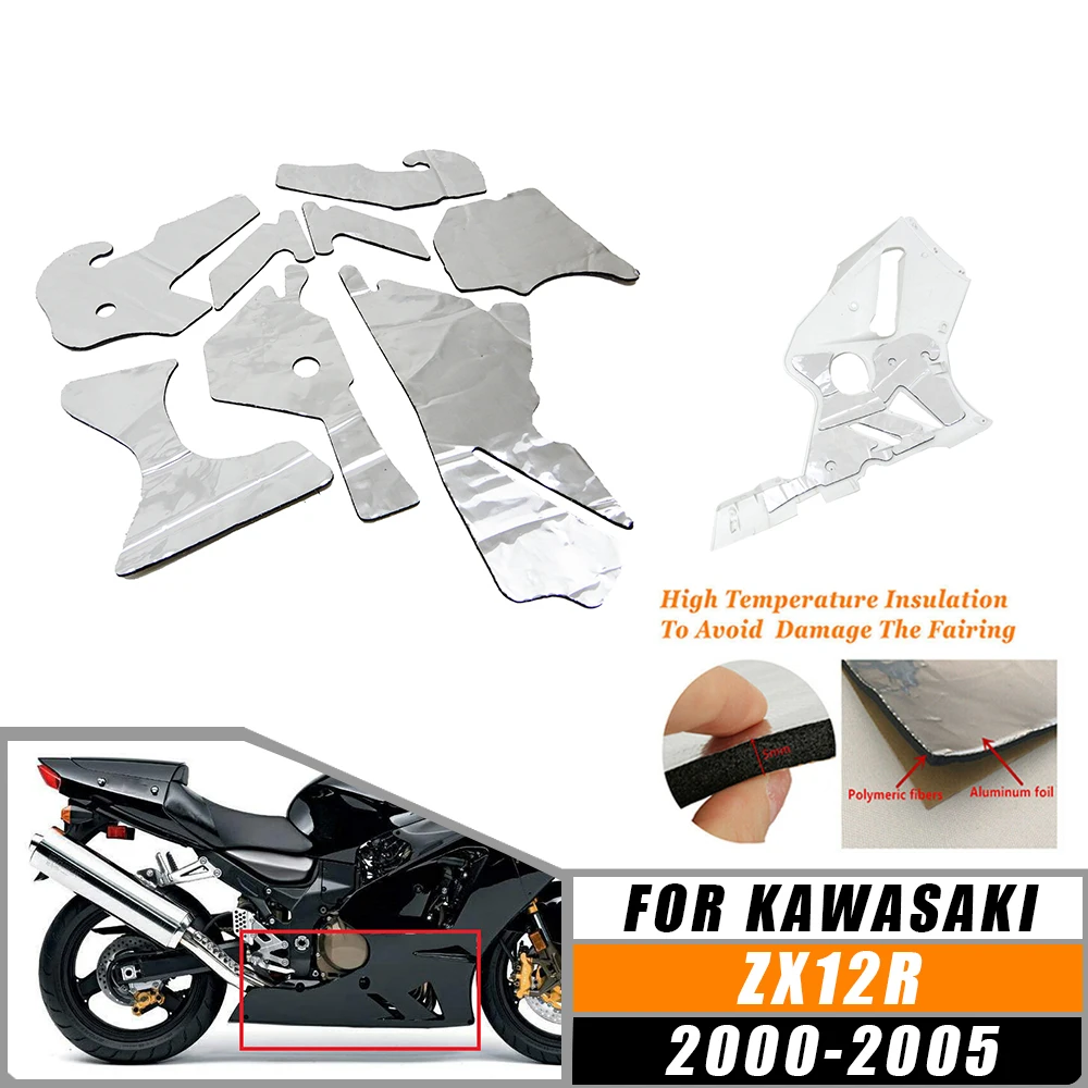 

For ZX-12R Kawasaki Ninja ZX12R 2000-2005 Motorcycle Accessories Pre-Cut Belly Fairing Heat Shield Mat Insulation Protection