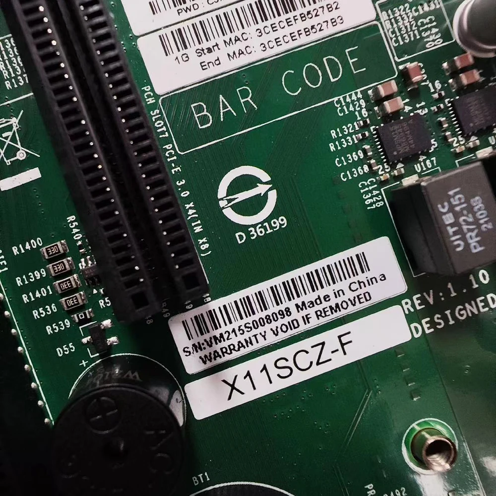 X11SCZ-F Motherboard LGA-1151 DDR4 PCI-E3.0 8th/9th Gen Core i3/i5/i7/i9 Xeon E-2100/E-2200 Series