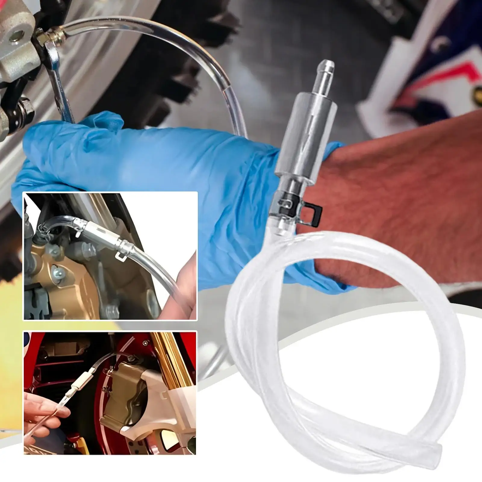 

Brake Bleeding Kit, Check Valve Pipe Exhaust Tools, Hydraulic Exhaust Fluid Bleeder Kit, for Bike Mechanics Motorcycle Van Car