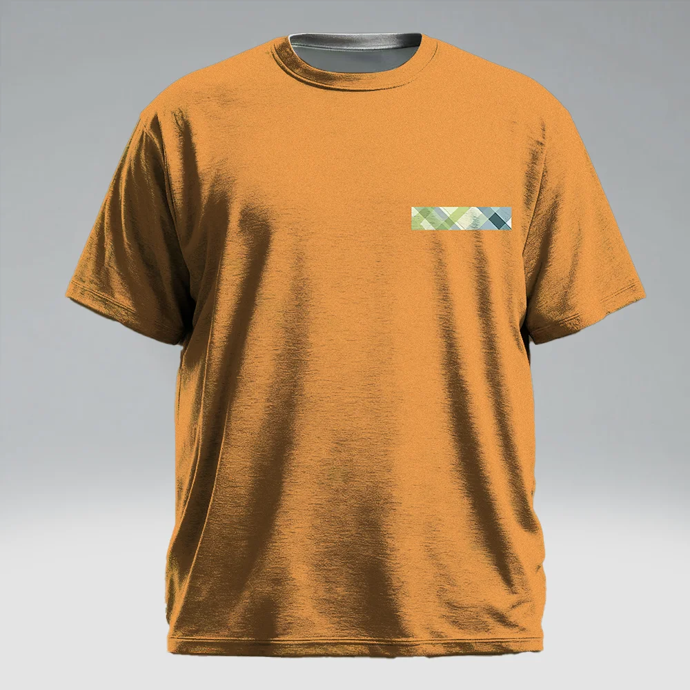 

S-9xl plus size Men's Short Sleeve T-Shirt: Textured-Chic Style - Sleek Herringbone Texture, Wrinkle-Resistant, Weekend Outings