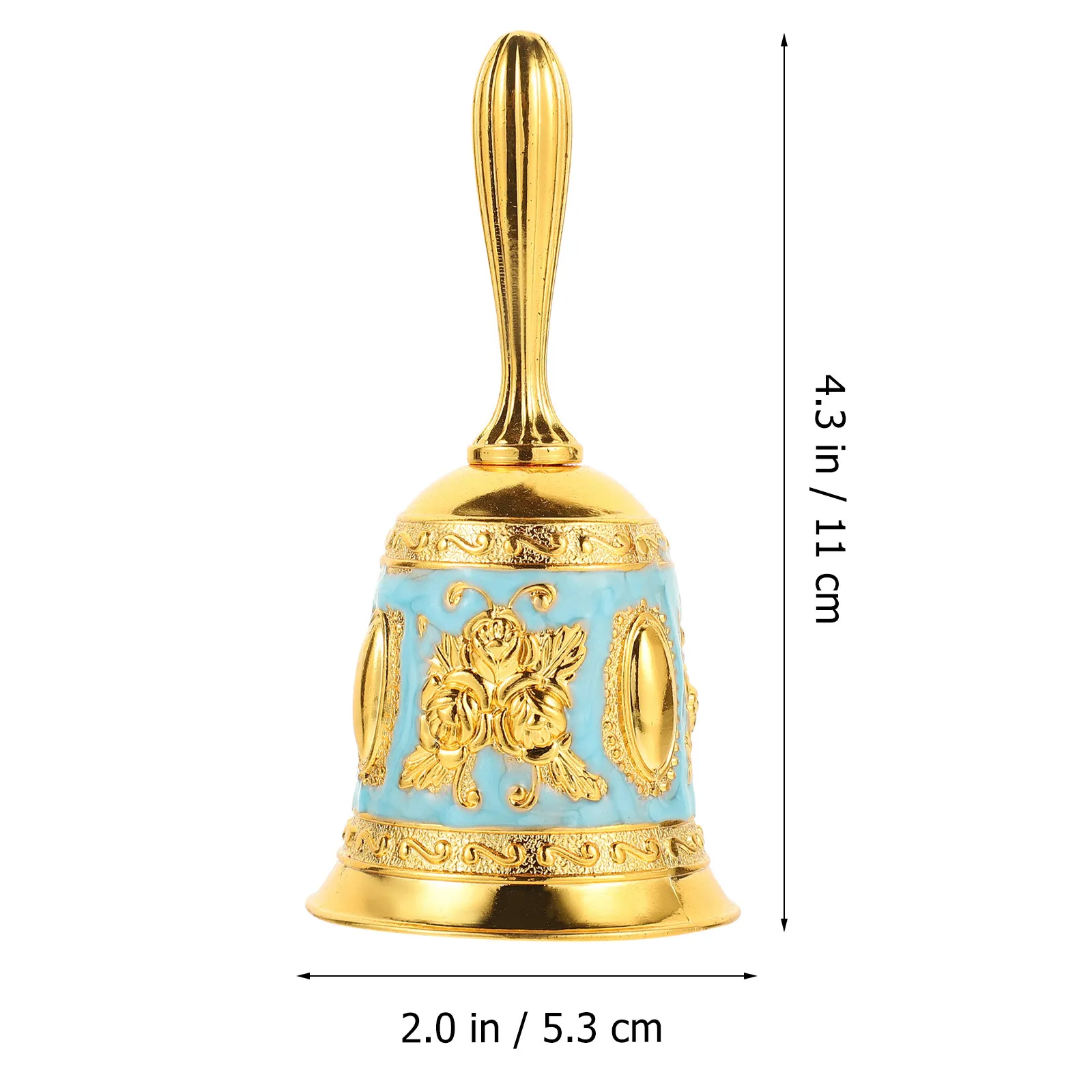 Zinc Alloy Retro Style Restaurant Service Bell Vintage Handheld Classic Call Bell for Bar Hotel Desk Decorative Ornament