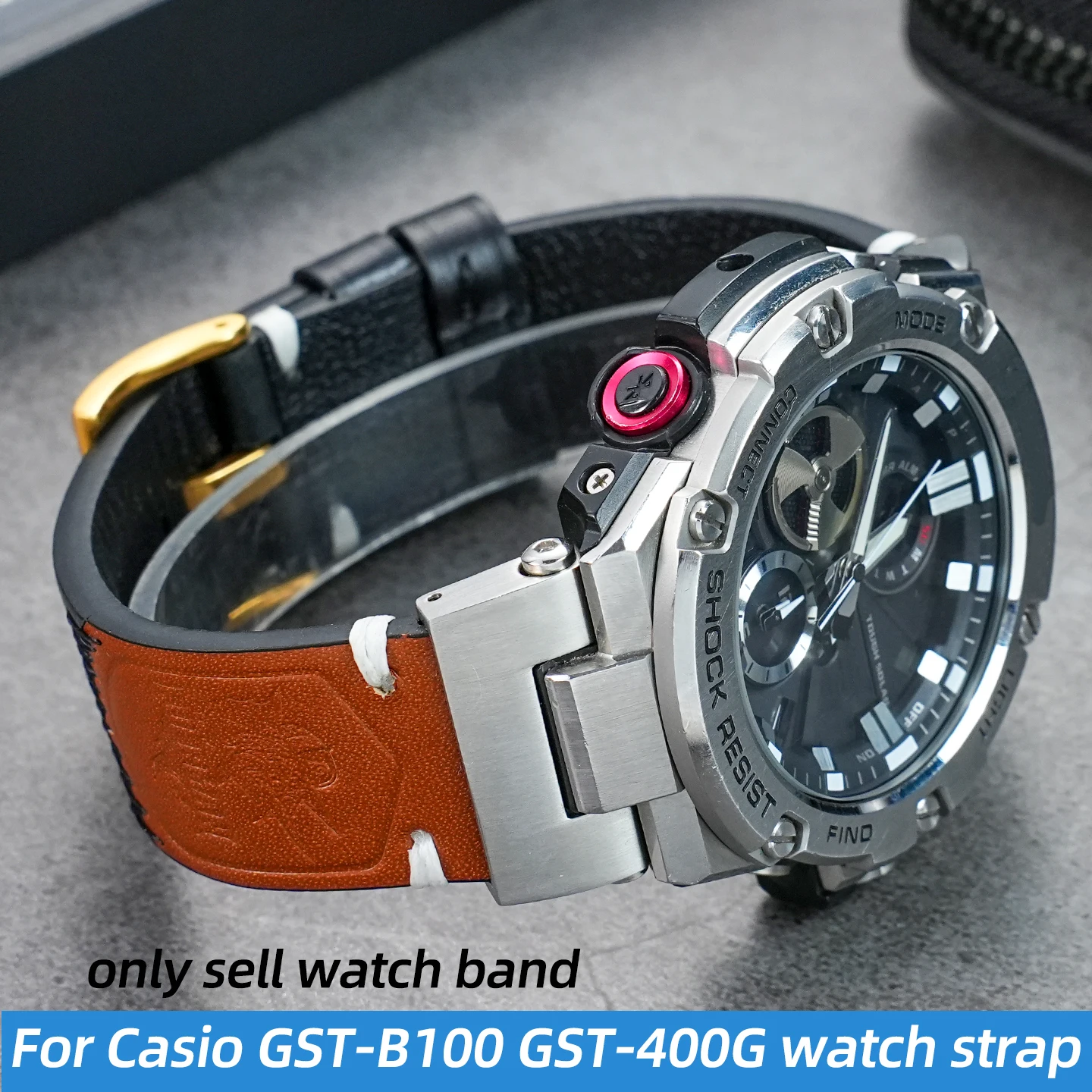 

Ремешок из воловьей кожи GST 210 для Casio GST-B100/W300/400G GST-210/W120L/S130L/S310, мужской модифицированный браслет из натуральной кожи