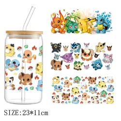 1pcs pokemon Pikachu UV DTF Sticker For 16 oz Cups Wrap Transfer Sticker Custom Labels DIY Logo Selfadhesive Waterproof