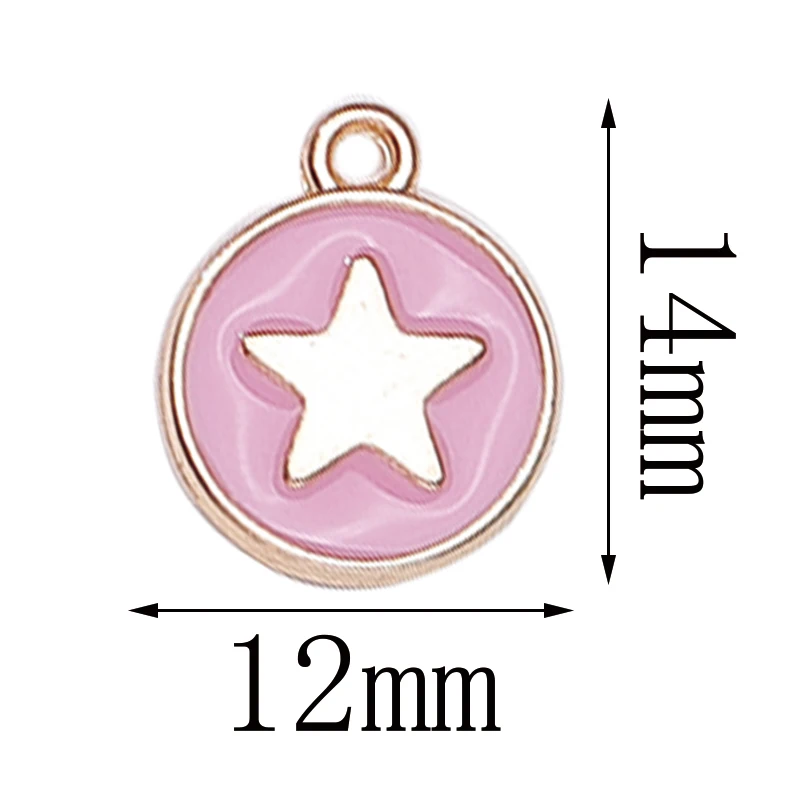 20pcs 12*14mm Five-pointed Star Enamel Pendants Earrings Bracelets Women's Necklaces Charms For Jewelry Making DIY Accessories