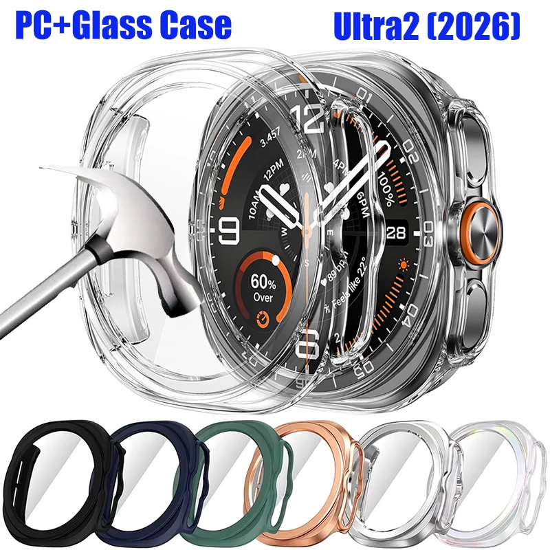 Tempered Glass+PC Case For Samsung Galaxy Watch Ultra2 47MM Cover Screen Protector For Galaxy Watch 9 Ultra2 2026 Accessories