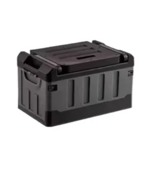 Outdoor Foldable Storage Box with Backrest, 60L Large Capacity Seatable Camping Organizer