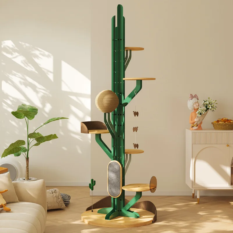 Nordic cactus cat climbing frame Large wrought iron solid wood household cat nest does not occupy an area of creativity