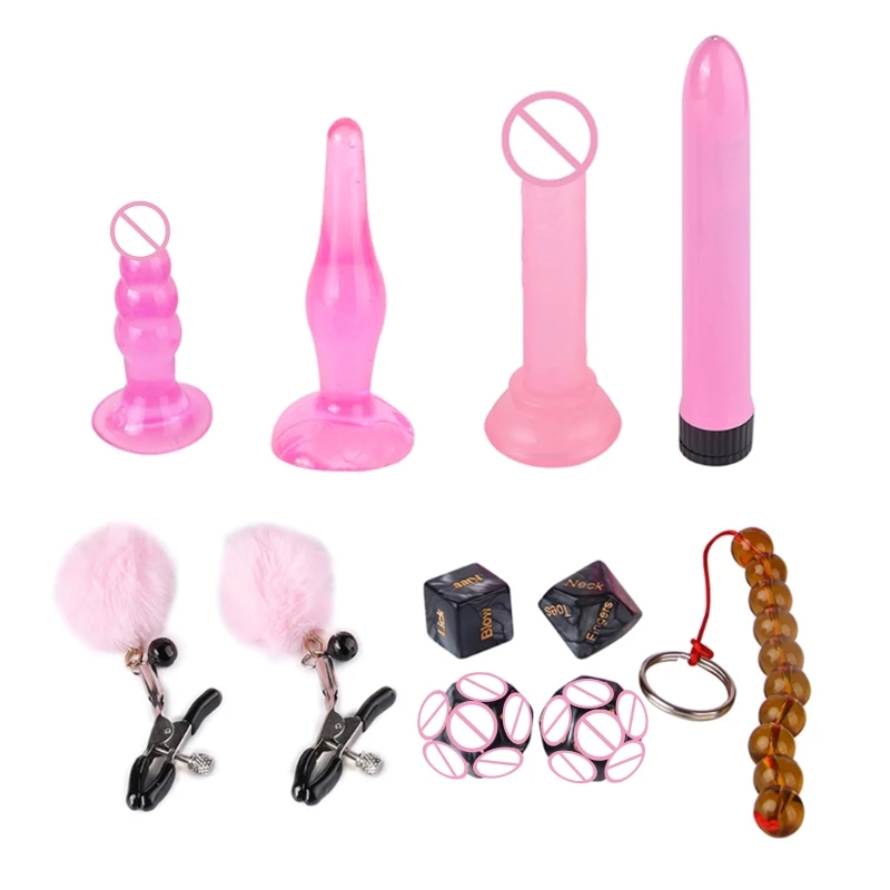 

20RF 1Set Beads Plug Butt Pleasure Manual Clitoral Stimulation Adult Nipple Clips Vibrator Masturbating Sex Toy for Women Men