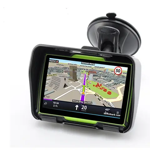 JIUYIN 5인치 오토바이 무선 Apple Carplay 및 안드로이드 자동 네비게이션 GPS - IPX7 방수 듀얼 블루투스 디스플레이 16 4.3 인치 자동차 오토바이 GPS 네비게이션 방수 IPX67 방진 충격 방지 블루투스 FM AVIN 8GB iGo GPS 지도 내장
