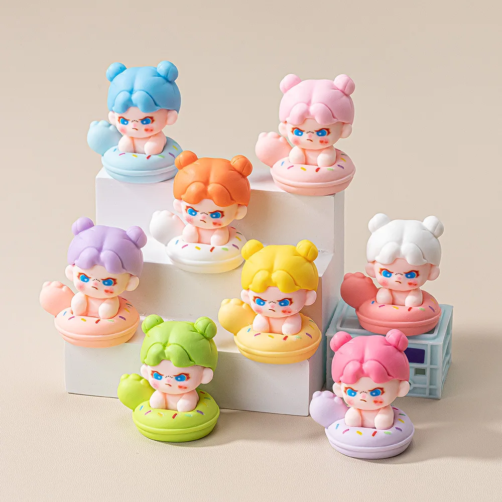 

8/16PCS Cartoon Pool Party Girl DIY Accessories Doll Gift Resin Car Desktop Decoration