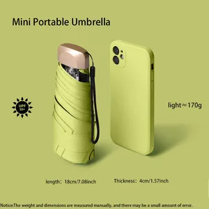 Mini Umbrella with UV Protection, Ultralight, Foldable, Five Times, for Outdoor Use 8 Top Sales Foldable Beach Umbrella - №3