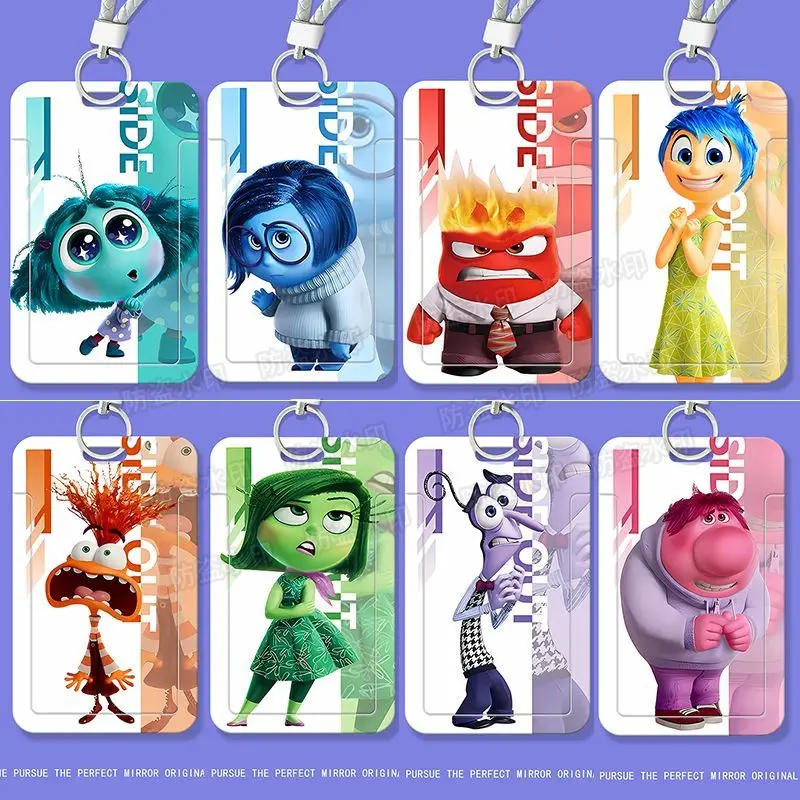 Disney Inside Out 2 Card Sleeve Anime Anxiety Kawaii Cartoon Cute Work Student Anti-Drop Accessories Girls Toys Gifts