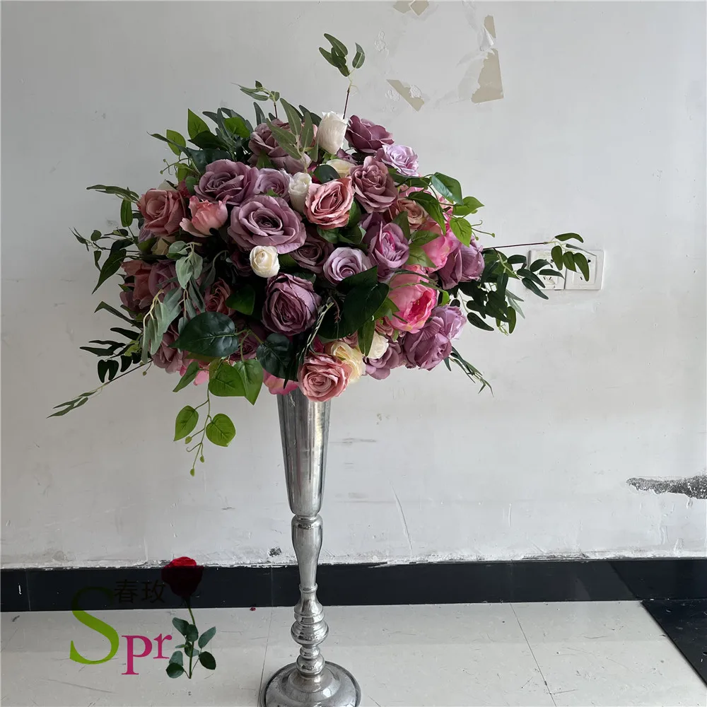 SPR Artificial Peony Lavender Elegant Wedding Arrangement Decoration Table Runner Row Flower Ball Centerpiece