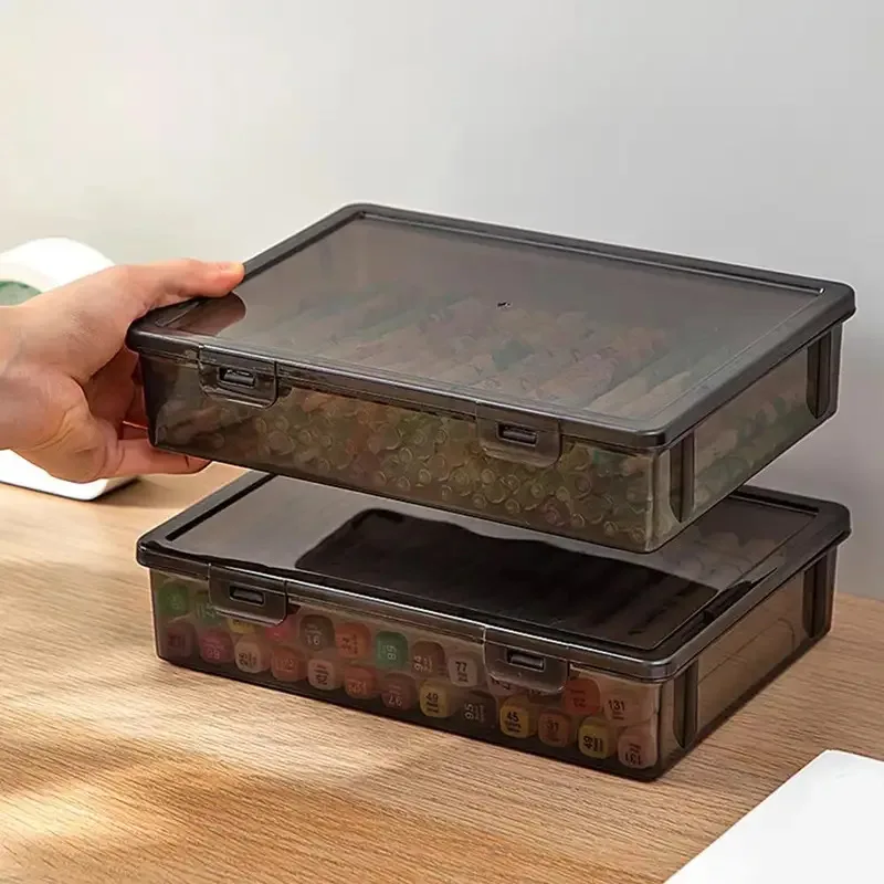 1pc Document Organizer Box Black Transparent Simple Certificate File Box Container Dust Proof Storage Case For Easy Organization