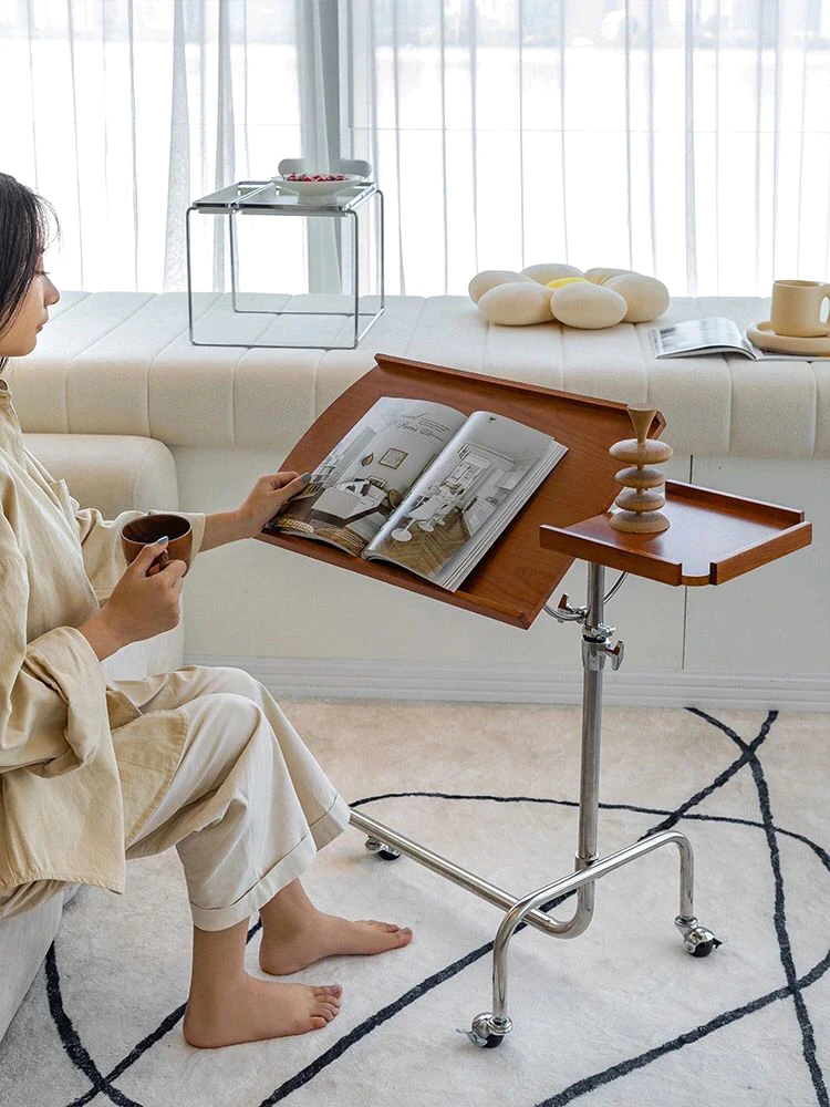 The small tea table of the second-hand style solid wood movable music stand