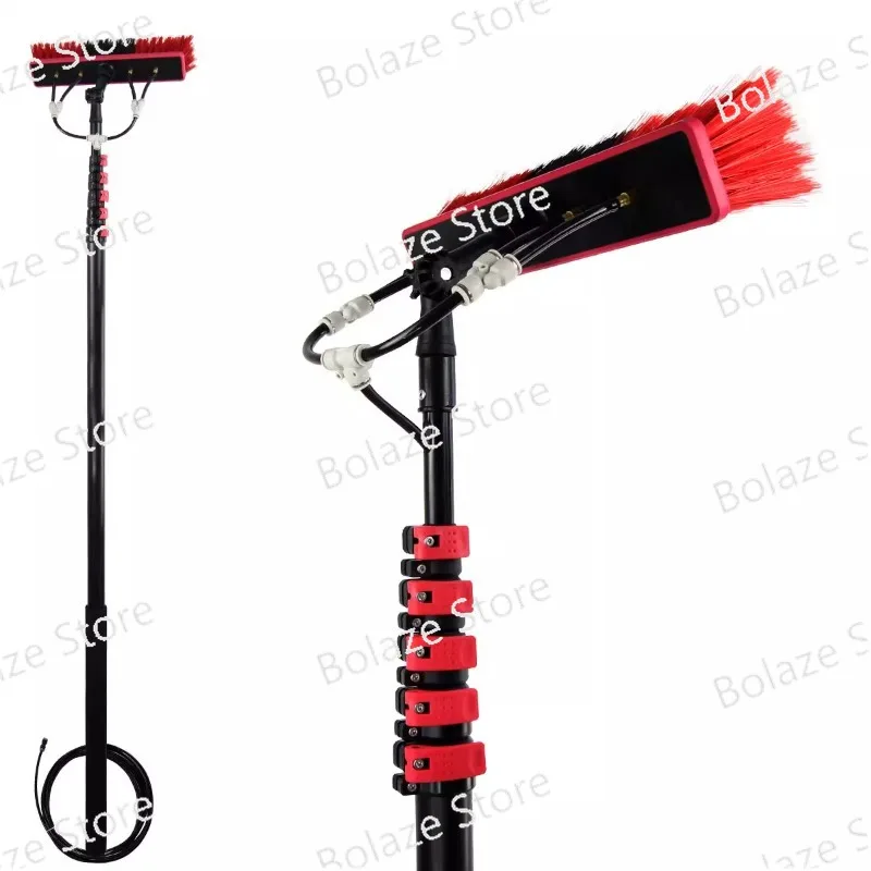 

Window cleaning brush Telescopic rod type photovoltaic panel cleaning brush can spray water through the brush