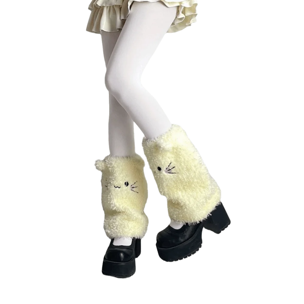 

Kawaii гетры с героями мультфильмов животных, разноцветные волосатые чехлы на щиколотке, утепленные утепленные аксессуары JK для девочек JK Girl