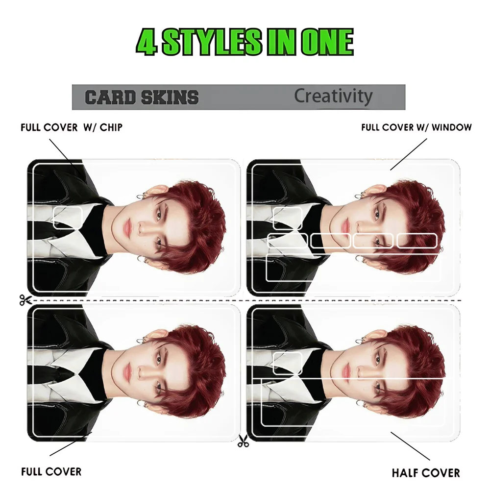 Kpop C-Choi Y-YeonjunS Stickers Cartoon Credit Card Visa Debit Bank Charge Card Bus Metro Waterproof Sticker Decal Decoration