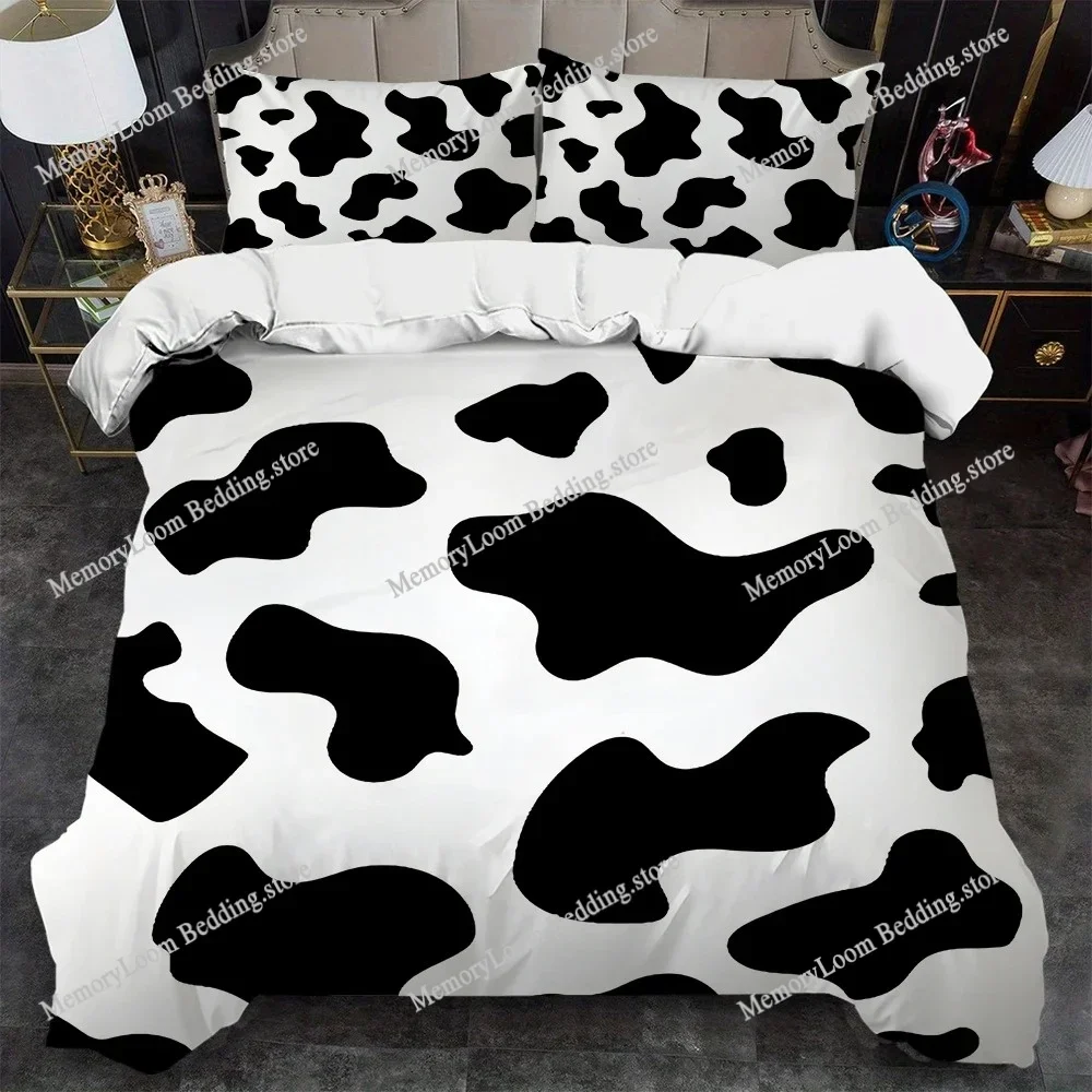 

Black and White Cow Duvet Cover Set Home Style Bedding Soft Laundry Cotton Bed Four Seasons Student Dormitory Home Textileextile