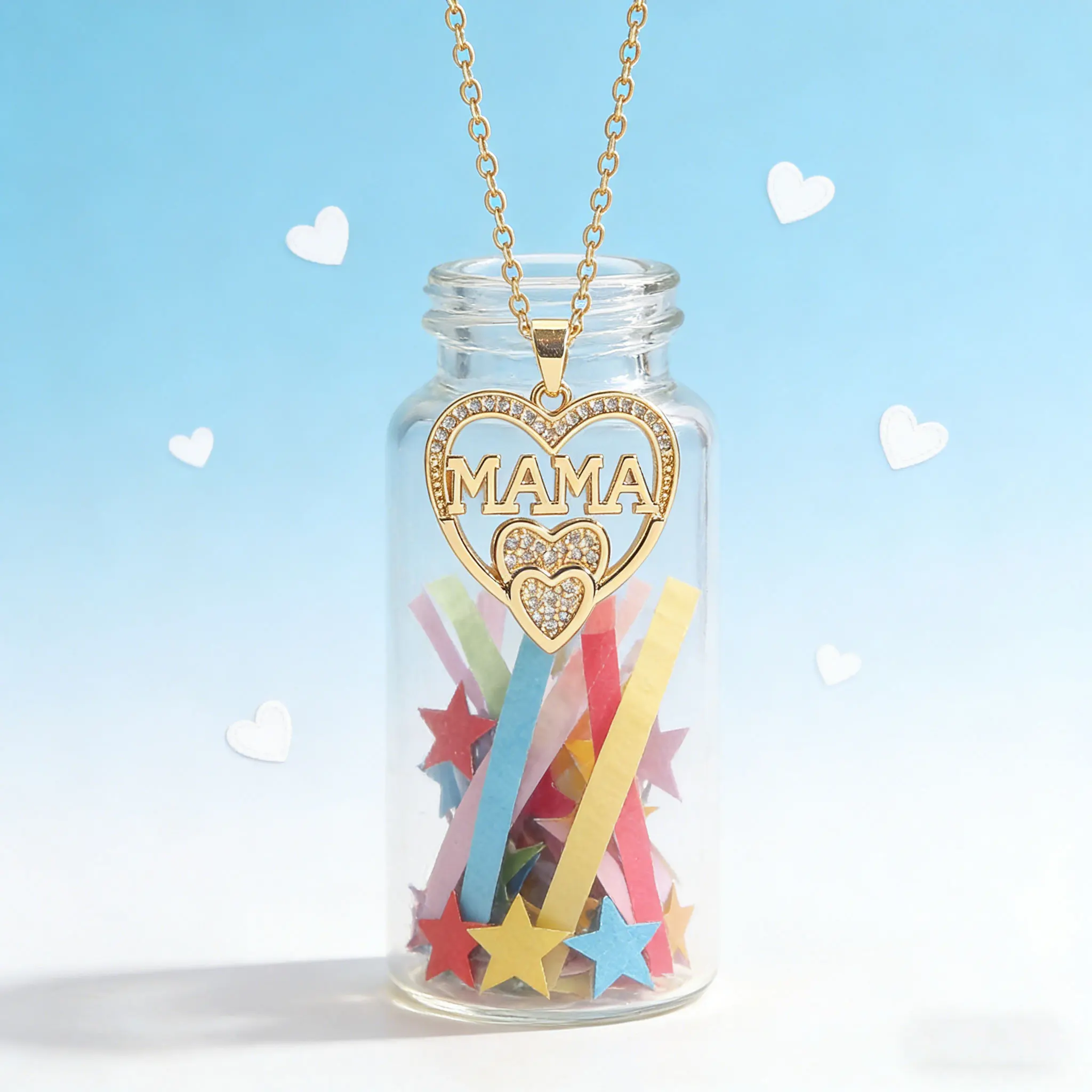 

1Pc Micro-Pave Zircon Heart Necklace - Korean Minimalist Color-Retention Mama Mother's Day Gift