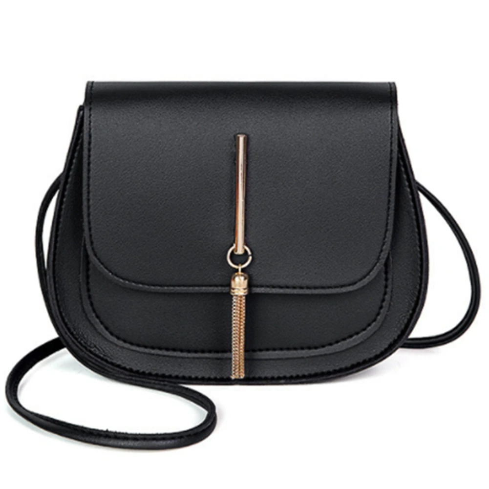 

Женская сумка через плечо с кисточками, женская сумка-мессенджер из искусственной кожи, женская однотонная маленькая квадратная сумка, клатчи, черный