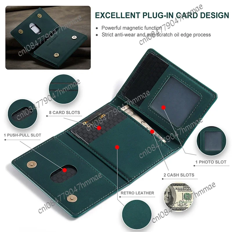 New Bank Cell Phone ID Credit Card Holder Leather Magnetic Pocket Wallet Case Cards Holders Pouch Bag For Smartphone Universal