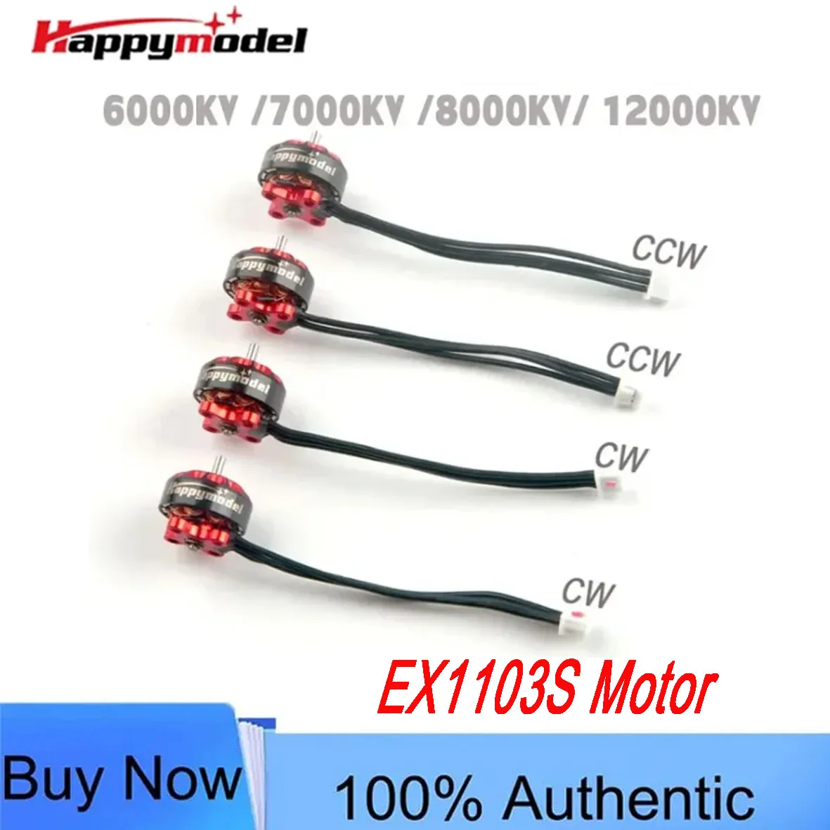 Happymodel Happymodel Upgraded EX1103S 1103 6000KV 7000KV 8000KV 12000KV 2-3S Brushless Motor for RC Drone FPV Toothpick Mobula7