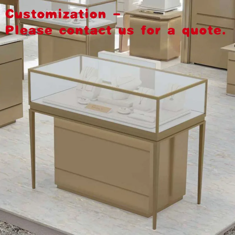 

custom.Factory Directly Sell 2026 Mirror Jewelry Store Cabinet Wood Stainless Steel with Led Lights High End Jewelry Display Cab